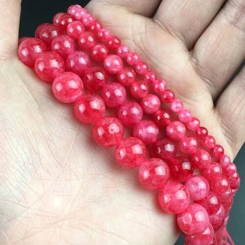 Natural Red Angelite Stone Beads Round Loose Spacer Beads 15'Strand/Inch 4/6/8/10mm For Jewelry Making DIY Bracelets Necklace