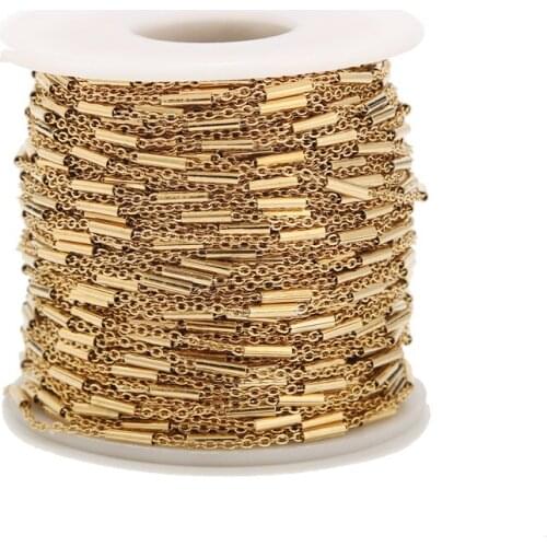 5M 2mm width tube Handmade Chains Stainless Steel Link Chain Findings DIY For Women Necklace Bracelet Making