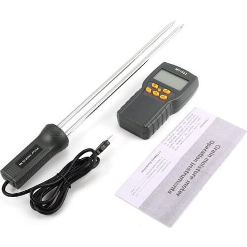 MD7822 Digital Grain Moisture Meter Temperature Meters Tester Measuring Probe Wheat Corn Rice Moisture Test Meter w/ LCD
