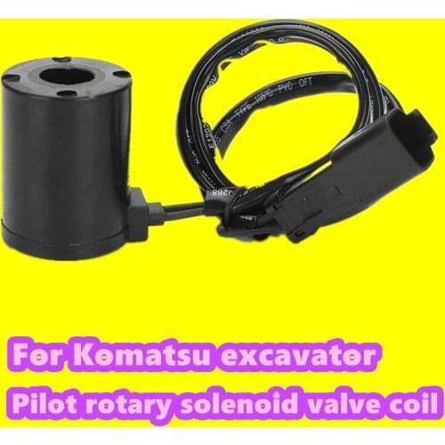 For excavator parts Komatsu PC60-7 120-6 solenoid valve excavator pilot rotary rotary solenoid valve coil 12V24V high quality