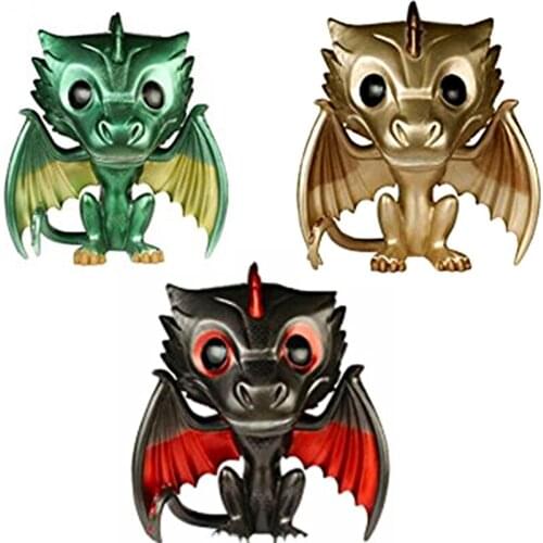 Hot Metallic Dragon 3 Pack Figure Metallic 3pk Dragons Figure Model Toy Doll Collection Kid Gifts Living Room Decoration