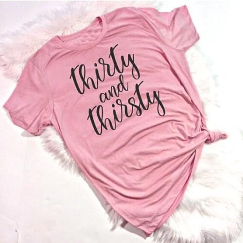 Skuggnas Casual Shrot Sleeve Tee Thirty and Thirsty T-Shirt Thirty Af Squad 30th Tee Birthday Party Gift Tops aesthetic t shirt