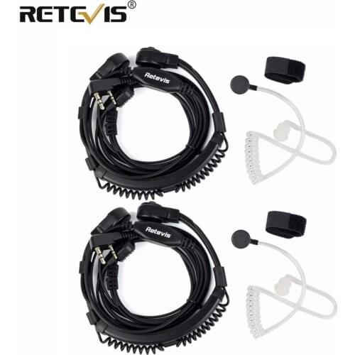 2pcs Throat Mic Headset For Transceiver Throate Microphone For Kenwood TYT Baofeng UV 5R UV-82 Retevis H777 RT-5R RT22 RT3 RT81