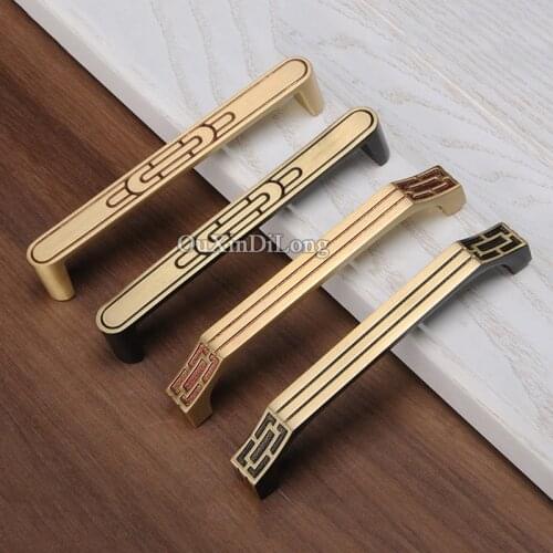 Hotsale 10PCS Antique Solid Brass Kitchen Cabinet Door Handles Cupboard Wardrobe Drawer Cabinet Pulls Handles Furniture Hardware