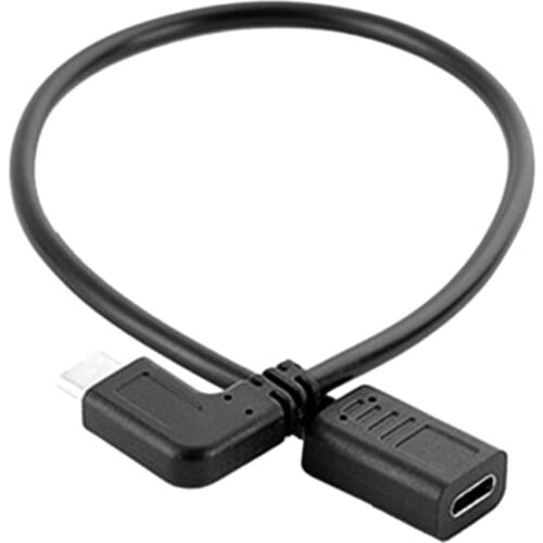 30cm USB Male to Female 90 Degree Angled Extension Adaptor cable USB male to female Black cable cord