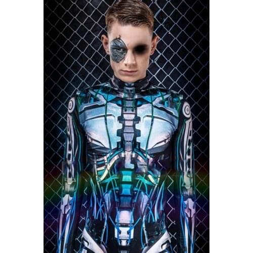 3D Printed Robot Cosplay jumpsuit Bar DS DJ Costume Stage Performance Clothing GoGo Dance Costumes Rave Festival Outfit DWY3758