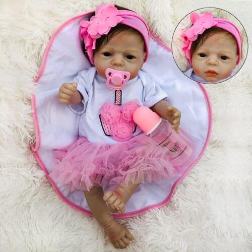 BeBe Reborn Doll Full Silicone Body 55cm Reborn Baby Dolls Lifelike Newborn Baby Gift Juguetes Babies Juguetes Brinquedos