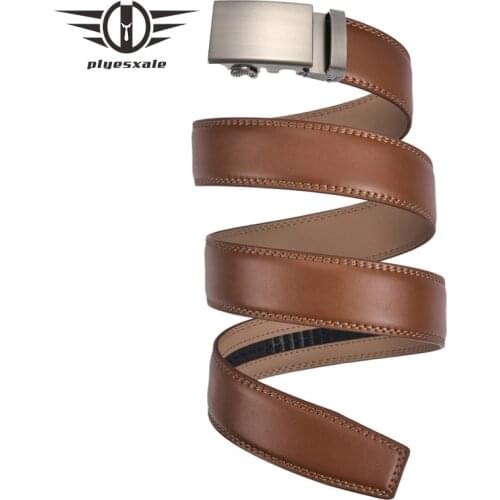 Automatic Buckle Brown Belt Men Brand Designer Men Genuine Leather Belt For Men High Quality Cowhide Leather Male Strap B133