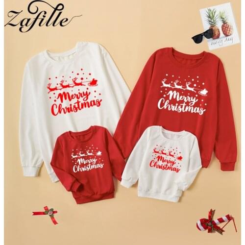 ZAFILLE Christmas Jersey Family Clothes Xmas Pullover Family Sweatshirts New Year Costume Dad Son clothes Mom And Daughter Equal