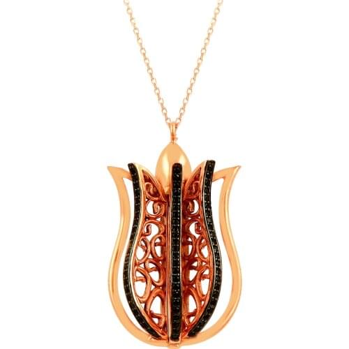 Tulip Necklace Tulip Necklace Art Deo Necklace Art Design Tulip Necklace 925 Sterling Silver Punk Bohemian Fashion Jewelry