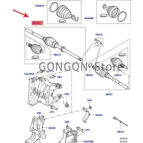 CAR semi-axis length 2012-2021lan dro ve rra nge rov ere voq ued isc ove ryf ree lan der Axle and constant velocity universal jo
