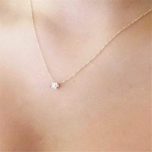 Simple Temperament Necklace For Bridal Women /Girls Pendant Small Long Chain Necklace