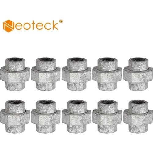 Neoteck 10 Pcs threaded iron pipe fittings 1/2" 3/4" malleable cast iron for DIY industrial furniture