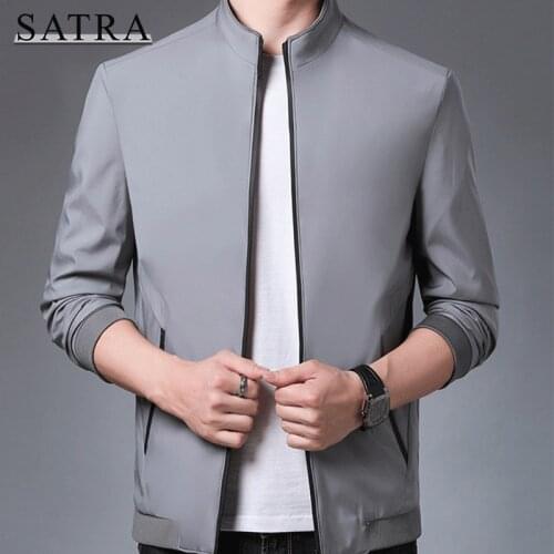 SATRA 2021 New Arrival Spring Autumn Casual Solid Slim Bomber Jacket Men, Mens Fashion Trend Baseball Wind Coat Jacket