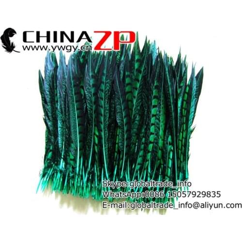 Made in CHINAZP Factory Size 30-35cm 200pcs/lot Fantastic DIY Decoration Dyed Green Lady Amherst Pheasant Tail Feathers