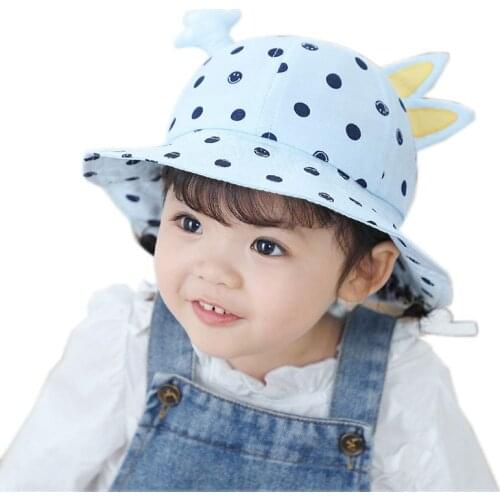 Baby Hat For Girls Cartoon Dot Bucket Hats Baby Cap Girl Sunhat Boy Outdoor Sun Hats Child Boy Caps Summer Kids Cap Children Hat
