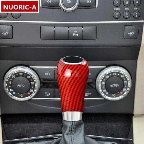 Carbon Fiber Stripe Gear Shift Handle Sleeve Cover Trim For Mercedes Benz X204 W204 W212 GLK CLS A C E G Class ABS Car Sticker