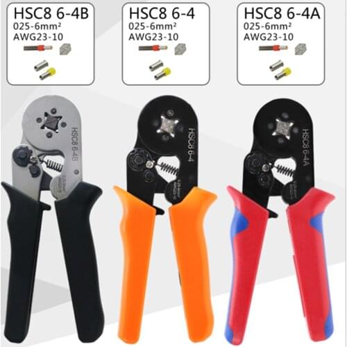 1PCS 0.25-6mm2 23-10AWG Terminal Crimping Tool Bootlace Ferrule Crimper Plier Cable Cord Wire End Sleeves HSC8 6-4 A B
