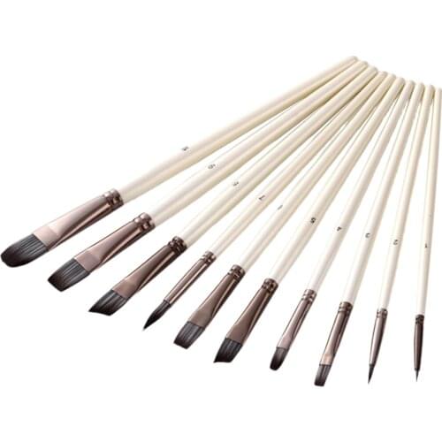 10pcs Acrylic Paint Brushes Set Artist Paintbrushes Painting Brush for Fine