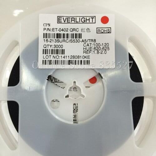 100pcs/lot LED 0402 / 1005 SMD light beads super bright red LED light emitting diode