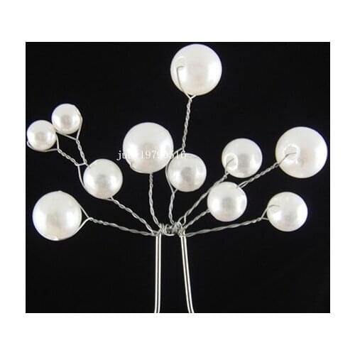 100pcs Silver Color White Acrylic Pearl Hair Pins Bridal Wedding Jewelry Accessories Ornaments