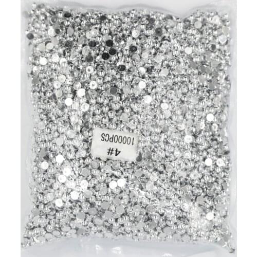 2mm,4mm,5mm,6mm,8mm,10mm,12mm Jelly Silver Hematite Flat back ABS round Half Pearl beads, imitation plastic half pearl beads