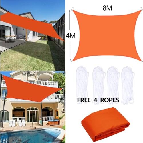4x8M 4200D Waterproof Polyester Shade Sail Garden Terrace Canopy Swimming Sun Shade Camping Yard Sail Awning Garden Parasol