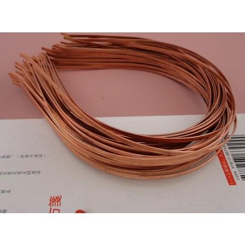 50PCS Regular quality Raw Copper finish 3mm 4mm 5mm plain Metal Hair Headbands with bend tips suitable for Solder and Re-plate