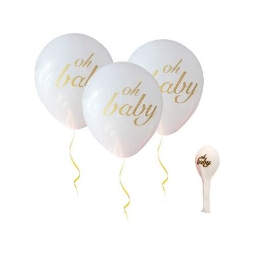9pcs Baby Shower Decor Gender Reveal Party Pregnancy Birthday party Gold oh baby it is a boy or girl Pink Blue Balloons