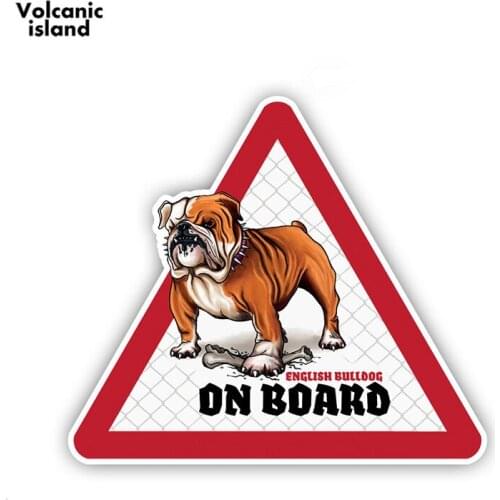 English Bull Dog Car Stickers Dog on board Decals Pet Dog in a car Decal Dog Warning Sign 12cm x 10.5cm