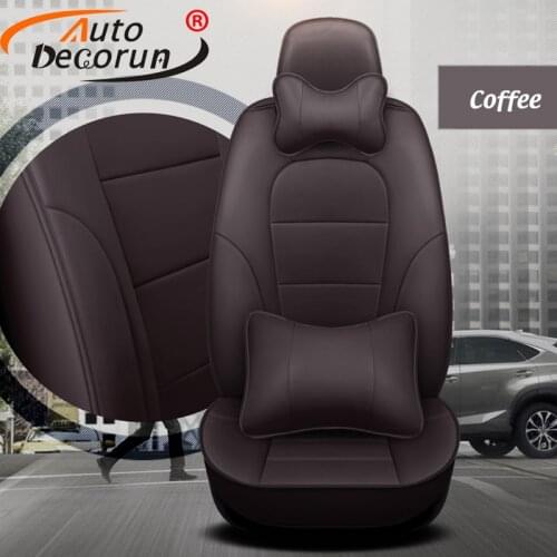 AutoDecorun Custom Perforated Genuine Leather Seat Covers for Audi A8 A8L Seat Cover Set Cowhide Seats Cushion Airbag Compatible
