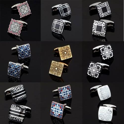 Free shipping, 18 new high-end mens shirt Cufflinks clover pattern Cufflinks French shirt jewelry brand retro pattern Cufflinks