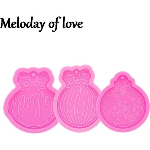 Shiny Christmas decoration circle/tree/lamp/socks mold DIY epoxy resin silicone Mold for keychain glossy finish DY0108