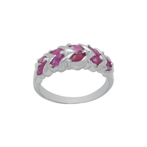 CoLife Jewelry 100% Genuine Ruby Ring for Office Woman 2mm*4mm Real Ruby Silver Ring Fashion 925 Silver Band Ring