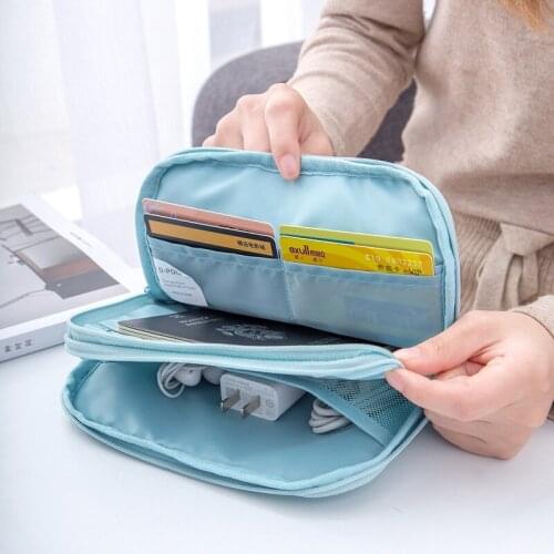 Travel Accessory Double Layer Passport Cover Bags Women Digital Bag Case Credit ID Card Document Holder Wallet Organizer Package