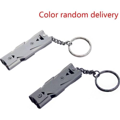Stainless Steel Double Tubes Whistle High Decibel Outdoor Life-saving Emergency Whistle