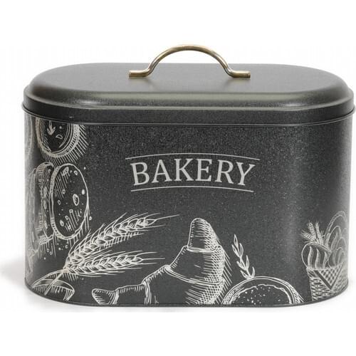 House Pattern Metal Bread Box Oval 10,85 lt