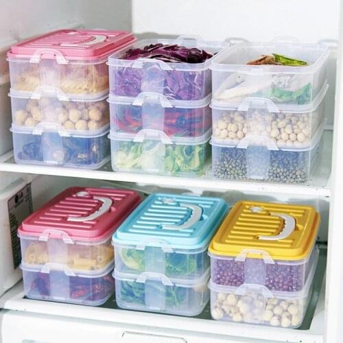 Refrigerator Storage Box Japanese Three-Layer Portable Microwave Oven Anti-String Flavor Lunch Box Food Dry Goods Storage Box