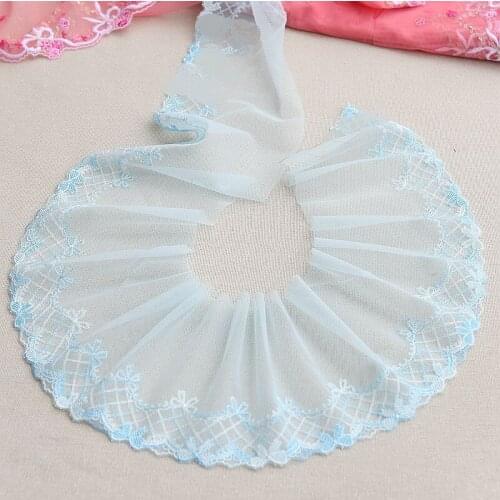14CM 2Yards/Lot High Quality Embroidery Lace Fabric Mesh Lace Ribbon Tulle Guipure Cord Lace Sewing DIY Cloth