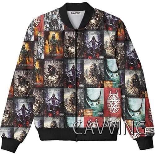 CAVVING 3D Printed Disturbed Rock Band Zipper Bomber Jackets Men Overcoat Mens Coat Zip Up Jackets for Women/Men