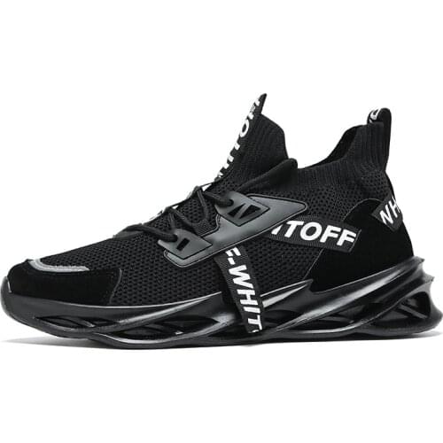 Summer Flying Woven Sneakers Breathable And Comfortable Mesh Laces Concave-convex Lines Non-slip Wear-resistant Running Shoes