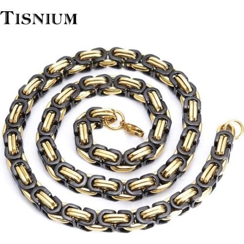 6/8mm Byzantine Box Mens Chain Boys Stainless Steel Necklace or Bracelet Hip-hop Boys Jewelry Accessories Best Gift Hot Sale