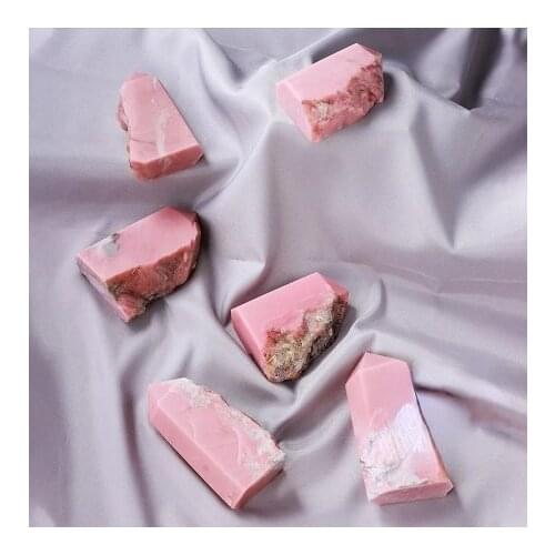 Natural Pink Opal Ore Mineral Crystal Point Wand Quartz Rough Rock Reiki Healing Home Decoration