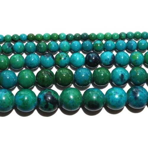 Wholesale Natural Stone Chrysocolla Stone Loose Beads 3 4 6 8 10 12 14 MM Pick Size For Jewelry Making DIY Bracelet Necklace