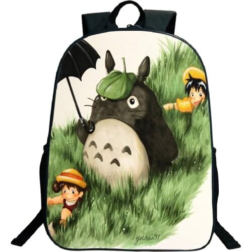 Girls My Neighbor Totoro Backpack Boys School Bags Bagpack Large Laptop Knapsack Miyazaki Hayao Anime Schoolbag Casual Mochila