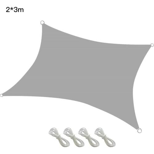 Sunshade Sail Shade Cloth Awning Outdoor Square With Hardware Kit 2m*4 Rope Courtyard Garden Set 98% UV Rainproof Canopy