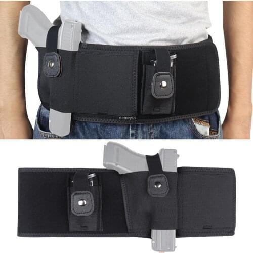 Tactical Belly Band Holster Concealed Carry Waist Holster Fits Glock, Ruger LCP, Sig Sauer, Ruger, Kahr, Beretta, 1911,S&W M&P