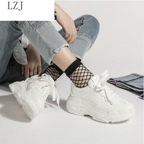 New 2019 Summer Casual Women Sneakers Air Mesh Breathable Shoes Flat Platform Casual Shoes Female Trainers White Pink Size 35-40