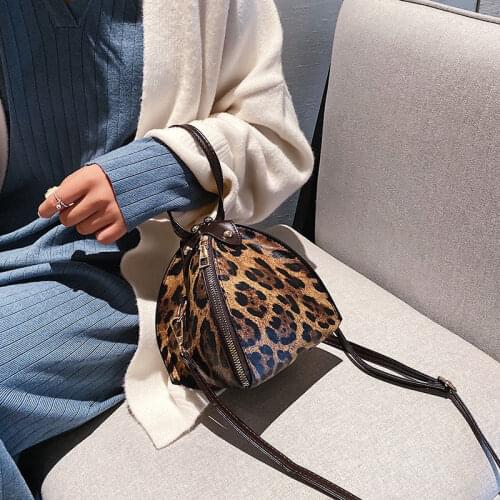 Womens bags Shoulder bag PU leather net red Korean style single shoulder bag messenger bag leopard bag Womens handbags