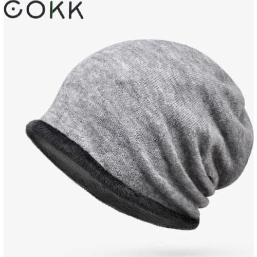 COKK Winter Hat Women Beanies Men Rabbit Fur Soft Turban Hat Casual Skullies Beanie Headgear Solid Color Velvet Warm